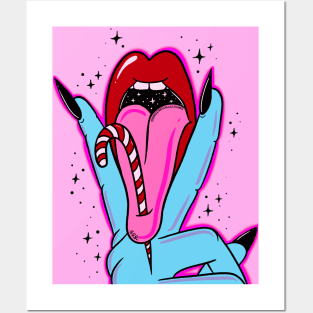 Candy Cane Tongue Posters and Art